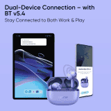 realme Buds T200 Lite Earbuds | 4 Mic AI ENC for Calls 4 | Ultra Low Latency Gaming | Aurora Purple