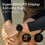 Titan Celestor AMOLED Smart Watch | 3.63 cm (1.43) | with Built in GPS | Black
