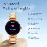 Titan Elixir Smart Watch for Women | 3.04 CM | AMOLED | Rose Gold & White