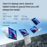 ASUS Vivobook S14 Flip |  Core i5 | 13th Gen 13420H | 16 GB | 512 GB SSD | 14 inch | Transparent Silver | TP3402VAO-LZ612WS