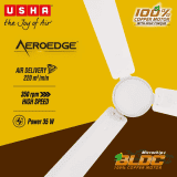 USHA AeroEdge BLDC Ceiling Fan | 1200mm | with RF Remote | White