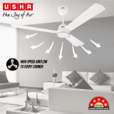 USHA AeroEdge BLDC Ceiling Fan | 1200mm | with RF Remote | White
