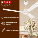 USHA AeroEdge BLDC Ceiling Fan | 1200mm | with RF Remote | White
