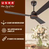 USHA AeroEdge BLDC Ceiling Fan | 1200mm | with RF Remote | smoke brown