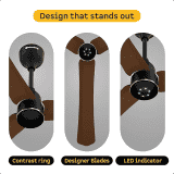 Atomberg Renesa Halo Smart BLDC Ceiling fan | 1200mm | Matte Brown & Black