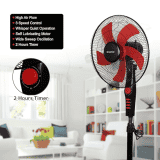 Castor Tornado 05 Pedestal Fan | 5 Leaf High Speed Stand Fan with Timer Switch | 406 mm
