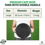 The Indus Valley Cast Iron Double Handle Tawa | 12 Inch