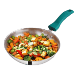 The Indus Valley Stainless Steel Capsule Frypan | Green Bakelite Handle | 22CM | 1.5Ltr