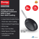 Prestige Durastone Non Stick Fry Pan | 24 cm | Hard Anodised 6 Layer | Black