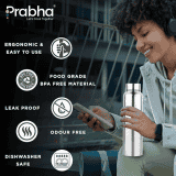Prabha Stainless Steel Water Bottle | Classic Chromo  | 1000ML