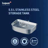 Livpure Sereno RO + UV + UF + Cu Water Purifier | 5.5 L | Stainless Steel Tank | Black