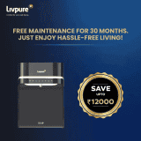 Livpure Sereno RO + UV + UF + Cu Water Purifier | 5.5 L | Stainless Steel Tank | Black