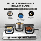 Preethi Glory Plus | Stainless Steel Gas Stove | 3 Burner