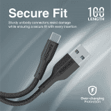 Promate USB to Type C Data Cable | 2A 2A Fast Charging | 1m | Black | XCord-AC