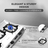 Preethi Glory Plus | Stainless Steel Gas Stove | 3 Burner