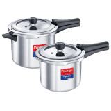 Prestige Popular Svachh Stainless Steel Pressure Cooker | Combi Pack (5 + 3 Litres)