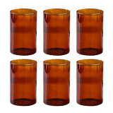 Borosil Amber Medium Glass Set | 295ml | 6pc | Transparent
