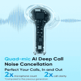 realme Buds T200x | 25dB ANC | 12.4mm | Dynamic Bass Drivers | Moonlight White