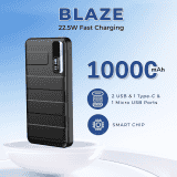Lapcare Blaze 22.5W Fast Charging | 10000mah Power Bank | Black | LPB-015