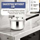 Prabha Virgo Saucepan Stainless Steel With Lid  | 2.0 L | 18 cm