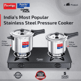 Prestige Popular Svachh Stainless Steel Pressure Cooker | Combi Pack (5 + 3 Litres)