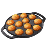 The Indus Valley Pre-Seasoned Cast Iron Paniyaram Pan | 12 Pit