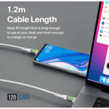 Promate Data C 60W | Ultra-Fast USB-C Transparent Shells Cable | CC120