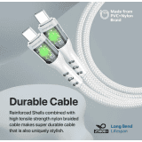 Promate Data C 60W | Ultra-Fast USB-C Transparent Shells Cable | CC120