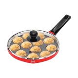 Hawkins Nonstick Appe Pan | Glass Lid | Diameter 20 cm| Cast Aluminium | Red | NAPE20G