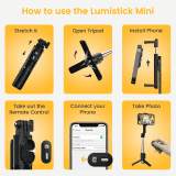 Portronics Lumistick Mini Selfie Stick Tripod | POR 2840