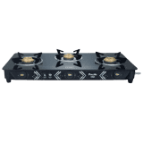 Preethi Alya 2.0 Glass Top Gas Stove | 3 Burner | Manual Ignition