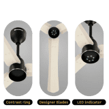 Atomberge Halo Smart Celilng Fan | 1200mm | Seasand Ivory & Black