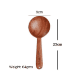 The Indus Valley Neem Wood Cooking Ladle  | 23 cm | Handmade Round Serving Spoon | KS-NW-SE-002