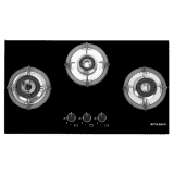 Faber HOB SUPERIA HT763 BR AI | 3 Brass Burners | Toughened Black Glass