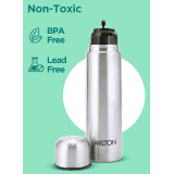 Milton Flip Lid 1000 Thermosteel Water Bottle | 1000 ml I Silver