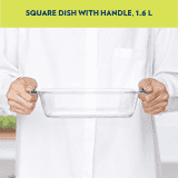 Borosil Square Baking Dish | 1.6L | With Handle
