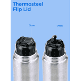 Milton Flip Lid 1000 Thermosteel Water Bottle | 1000 ml I Silver
