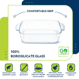 Borosil Square Baking Dish | 1.6L | With Handle