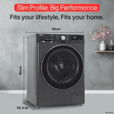 LG Front Load Fully Automatic Washer Dryer | 11/7Kg | Middle Black | FHD1107SWM.AMBQEIL