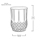 Treo By Milton Crystal Cool Glass | Set of 6 | 290 ml | Transparent