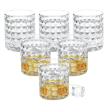 Treo by Milton Knitts 380 Whisky Glass | Set of 6 | 380 ml Each | Transparent