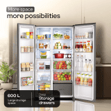 Godrej Side by Side Door Refrigerator | 600 L | RS EONVELVET 646C RIT OP RS SBS
