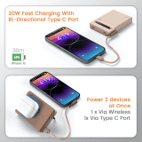 Portronics Chyro | 15W Wireless Charging | 20W Max Wired Output | MagSafe Mobile Stand | Mocha