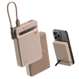 Portronics Chyro | 15W Wireless Charging | 20W Max Wired Output | MagSafe Mobile Stand | Mocha