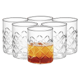 Borosil Crown Whiskey Glass | Set of 6 | 350ml | Glass
