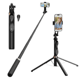 Portronics Lumistick Pro | Enhanced Stability Tripod | Detachable Bluetooth Remote | Black