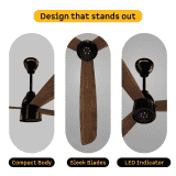 Atomberg Renesa Prime Ceiling Fan | 1200 mm | With Remote | Dark Walnut