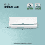 Lloyd 1 Ton 3 Star Inverter Split AC | 6 in 1 Convertible | Wi-Fi Ready | Clean Air Filter | Turbo Cool | White | GLS12I3FOJSR