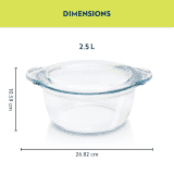 Borosil Deep Round Casserole | 2.5 L