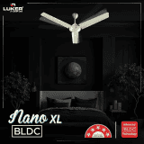 Luker NANO XL BLDC RMT Ceiling Fan | 1200 mm | White